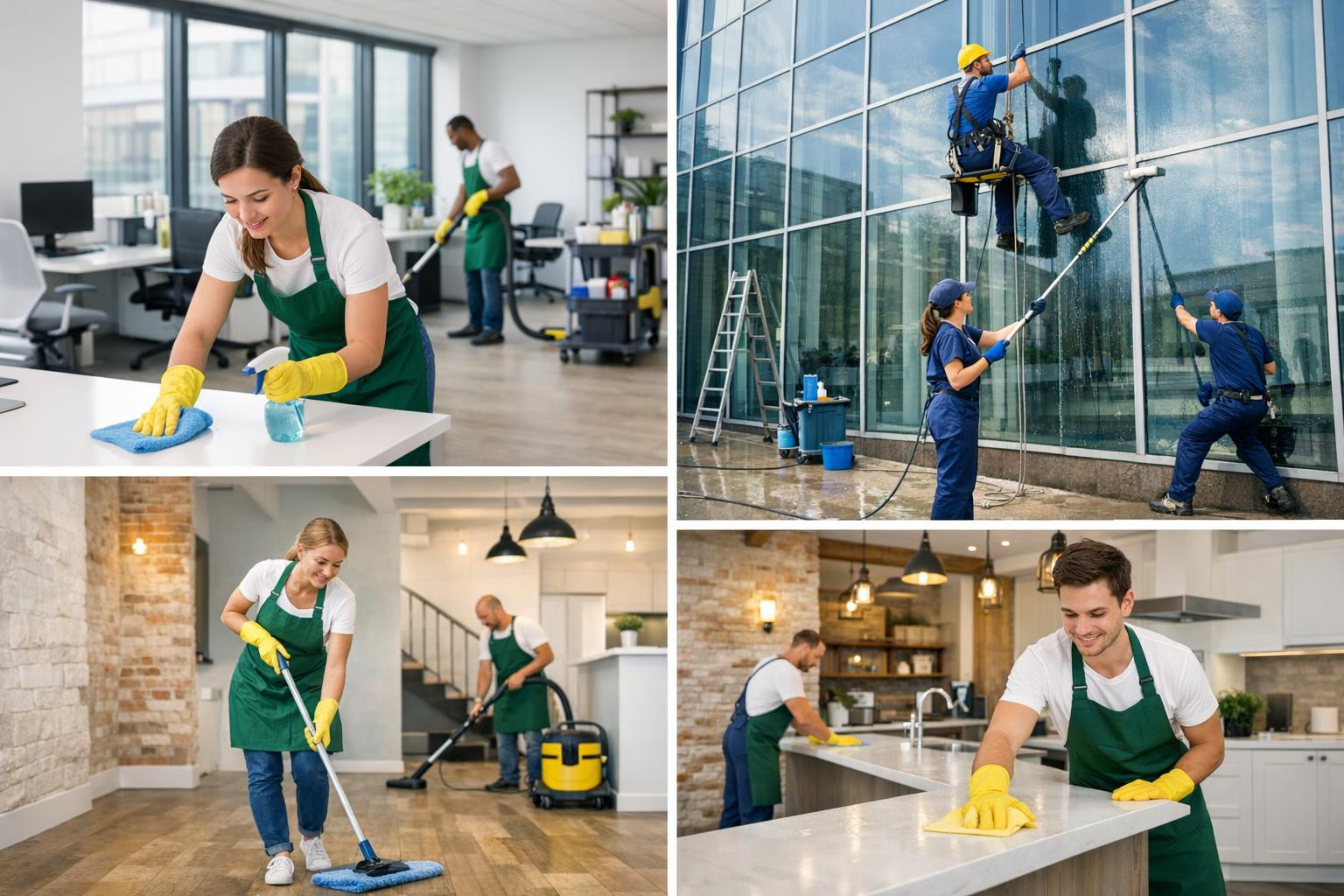 High-level cleanliness and representative working environment  - a comprehensive cleaning solution that saves time, improves working climate and always keeps bu