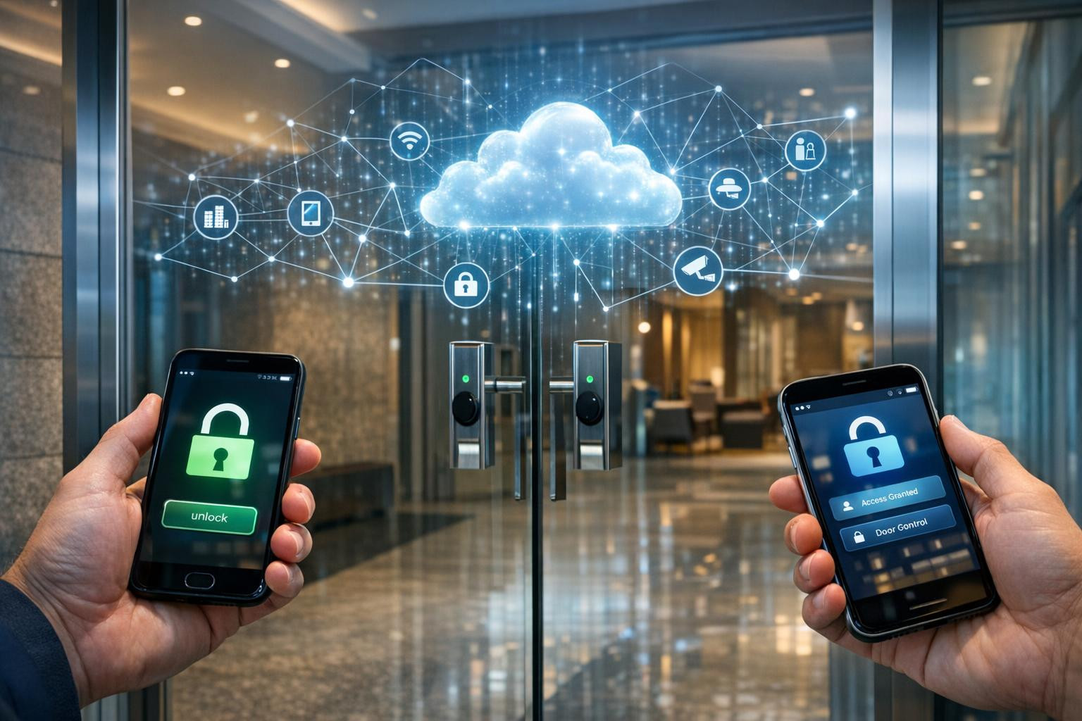 What is the core of the solution?   Pillow access  allows central control of access to equipment and doors in real time - using code locks, maps or mobile appli