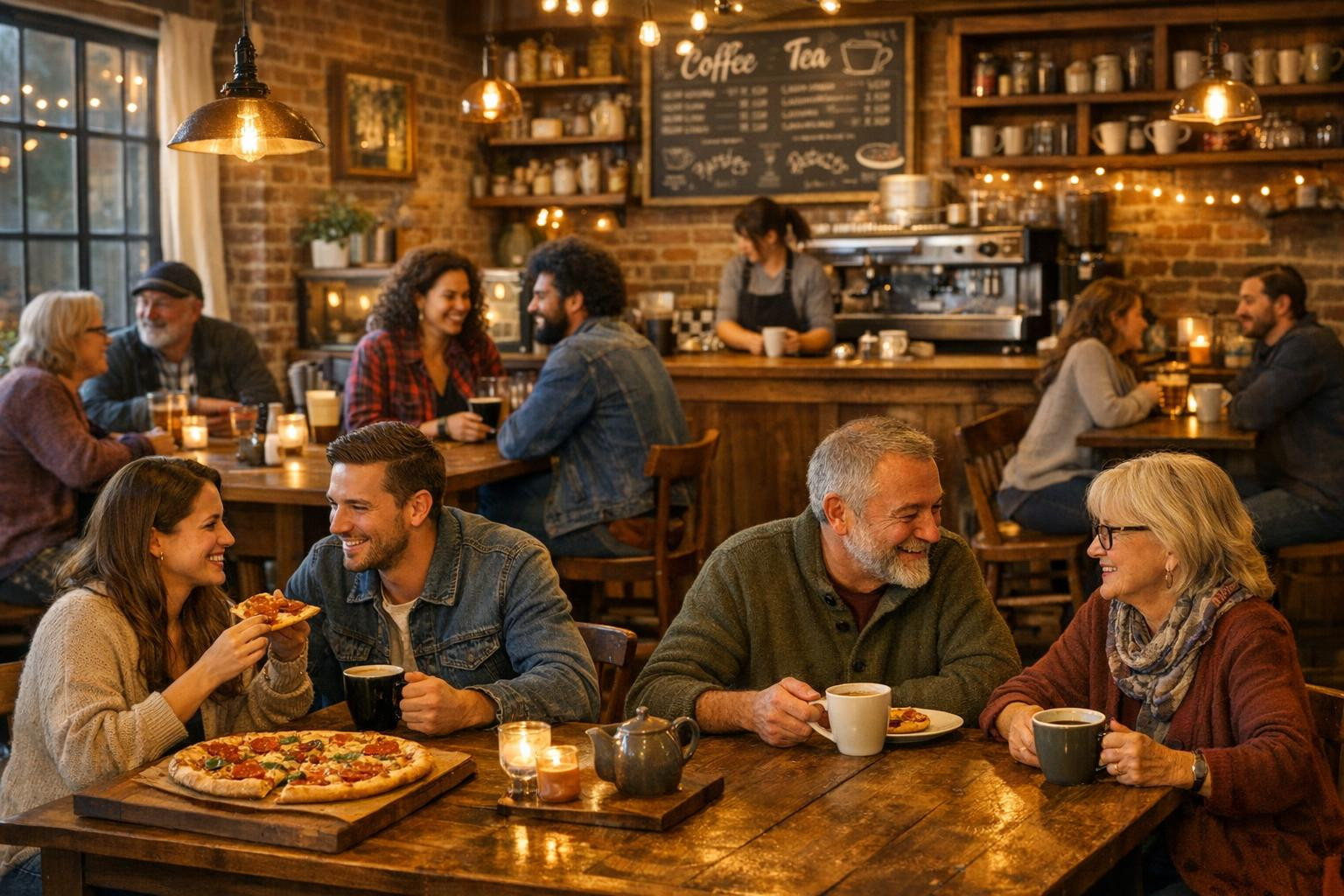 Why stop right here?    A cosy café-restaurant  offers a quick and pleasant solution for both morning coffee break and evening gathering. Comfortable location, 