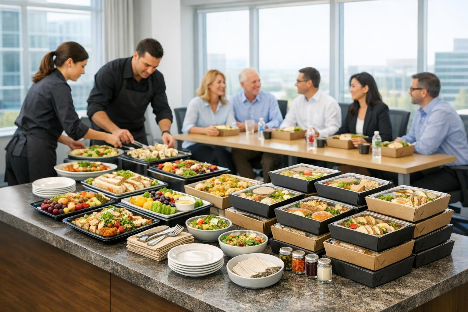 A pleasant and delicious company catering, which accompanies your ...