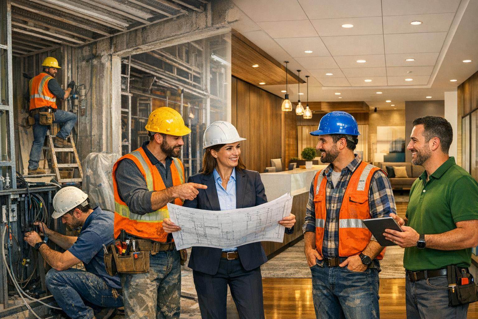 Full construction and electrical solution for your project    Professional approach combines building construction, renovation and electrical installation work 