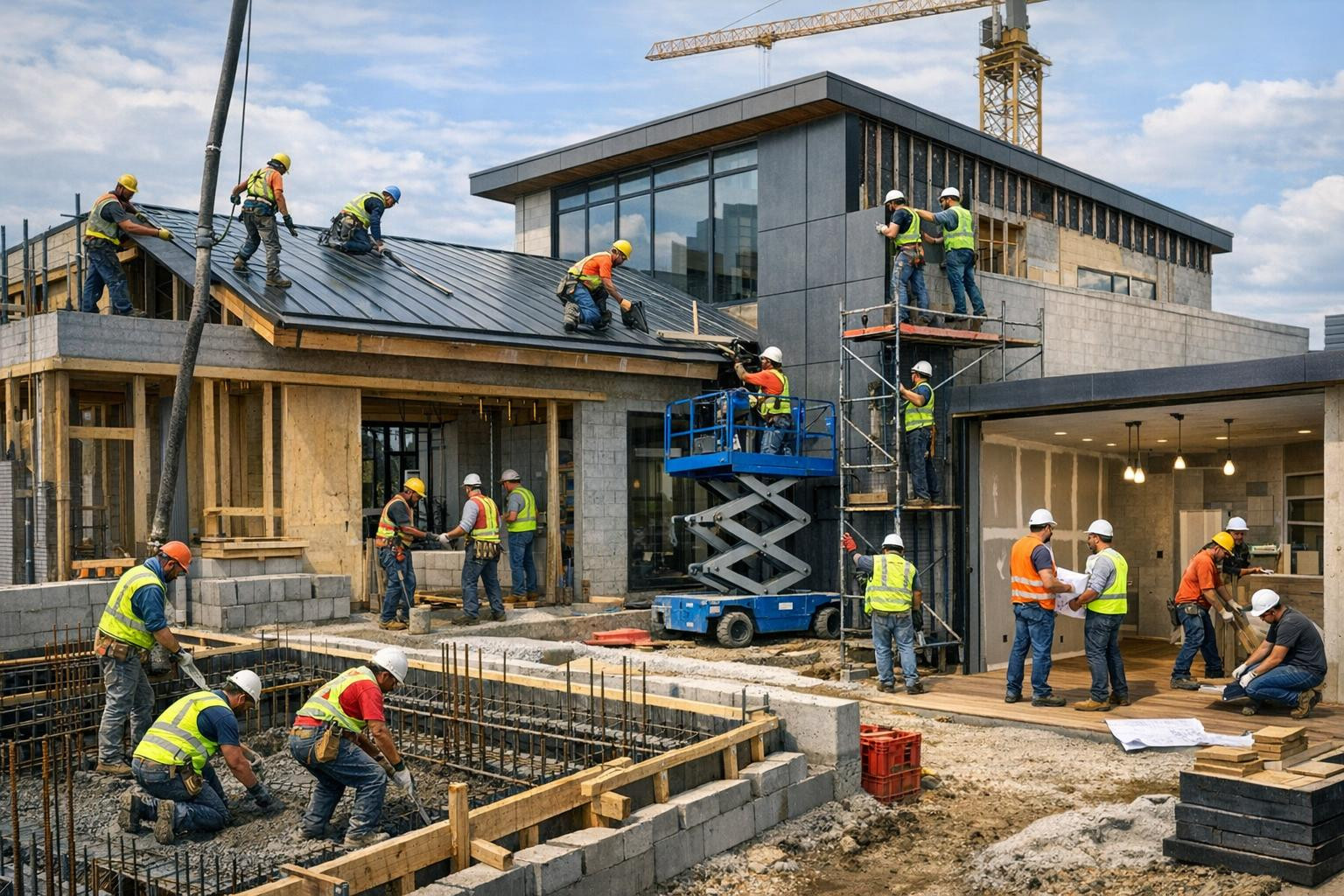 Full-capacity construction services from start to finish     High-quality foundation construction , perfect roofing and finished interior finishing - all coordi