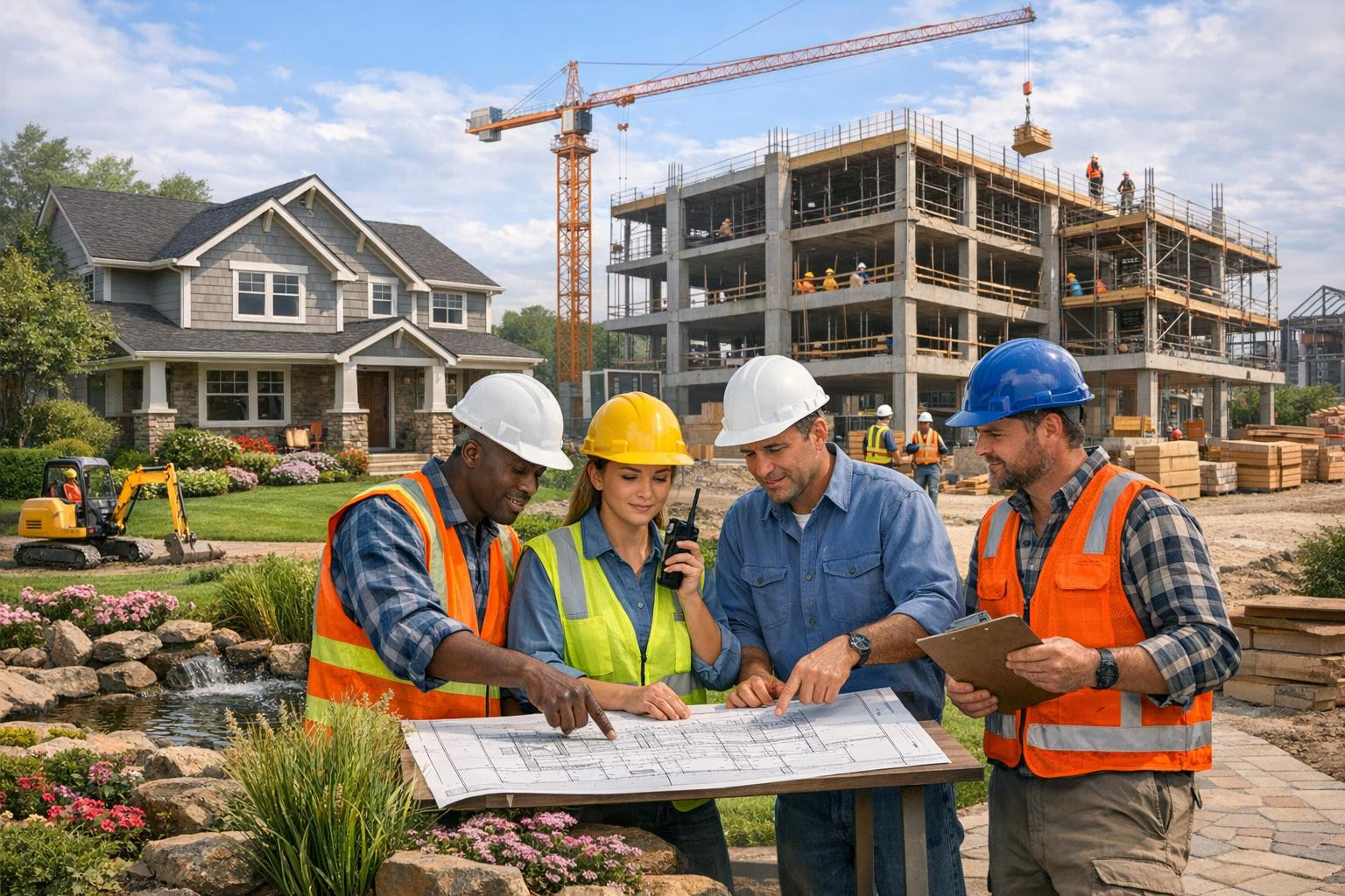 Full construction services   ensure a smooth and reliable construction process from the first idea to the transfer. Coordinated work achieves high quality, time