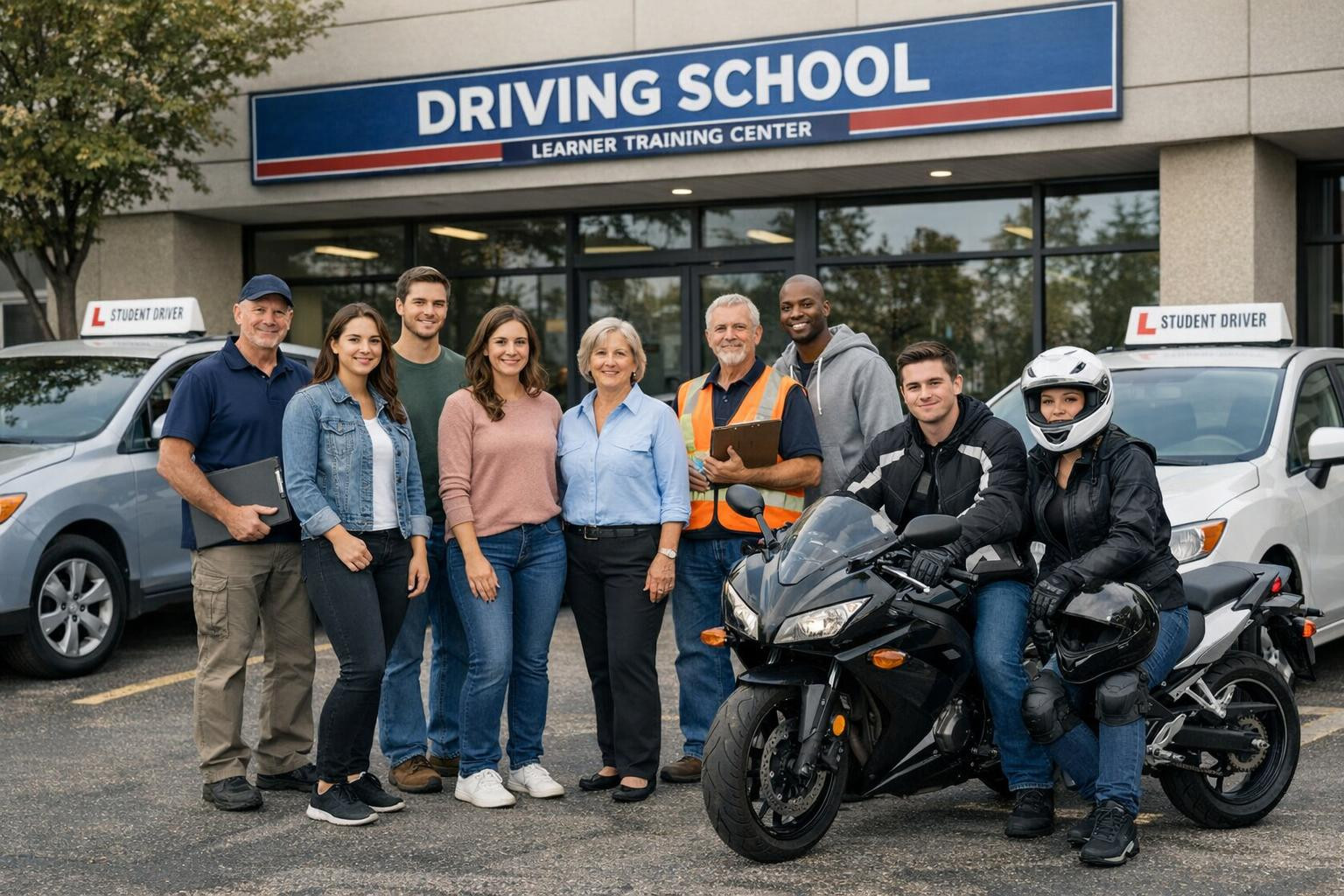 Complete traffic training for all levels     Complete driving   combines practical and theoretical training to support students from the first driving lesson to