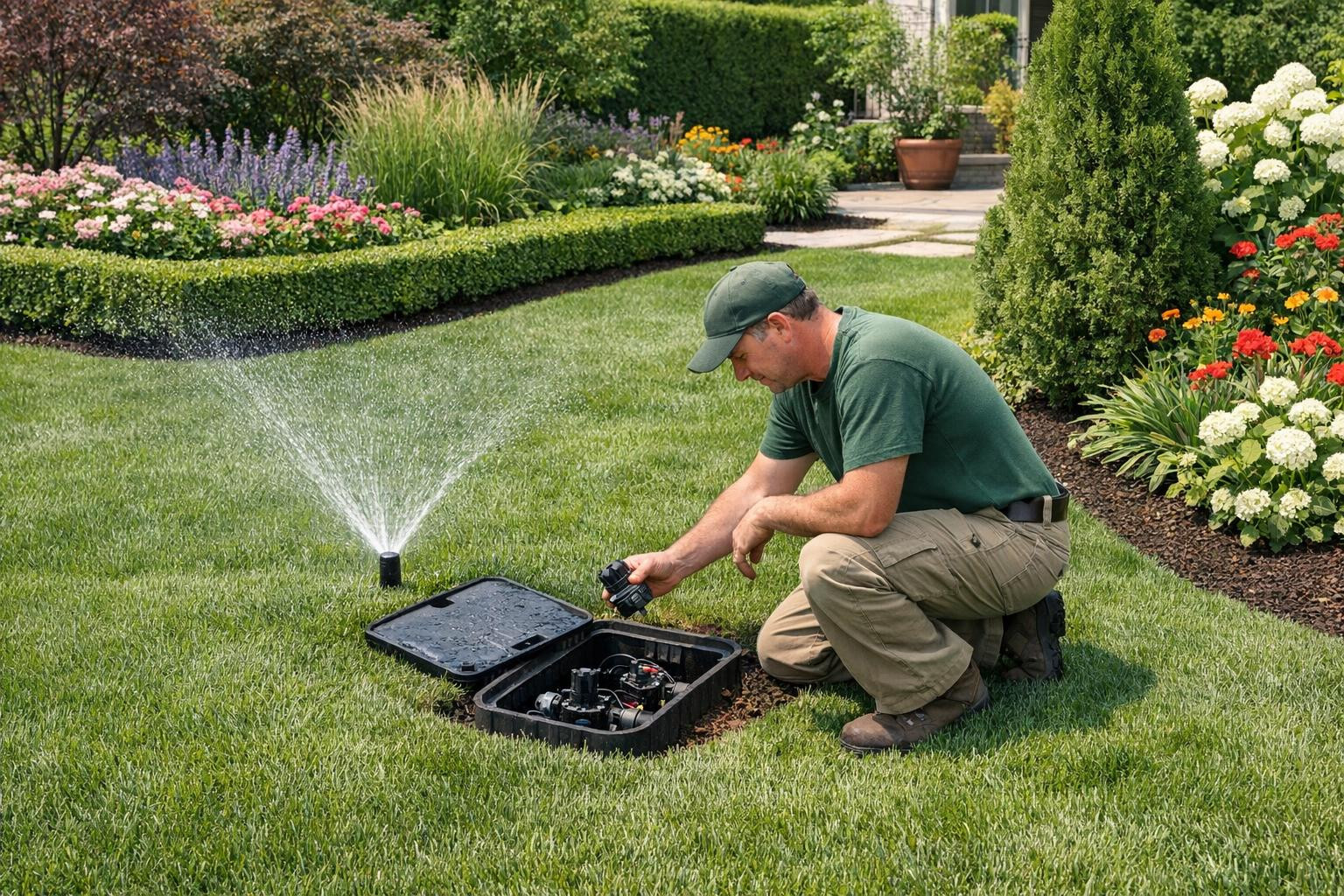 Healthy and well-being yard without daily concern.  Complete greening combines professional lawn maintenance, accurate hedge cutting, well-thought-out plant pla