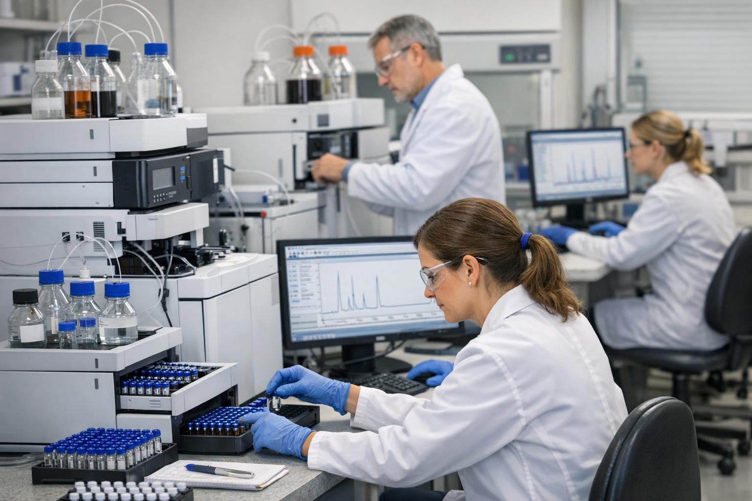 Connected with quality, repeatability and regulatory compliance.  Complete laboratory analysis and development of adapted pharmaceutical formulations ensure tha