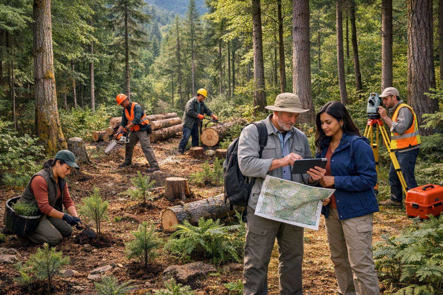 Forest management that protects value and promotes growth   < Forest management ,  forest renewal  and   forest management  constitute an integrated approach