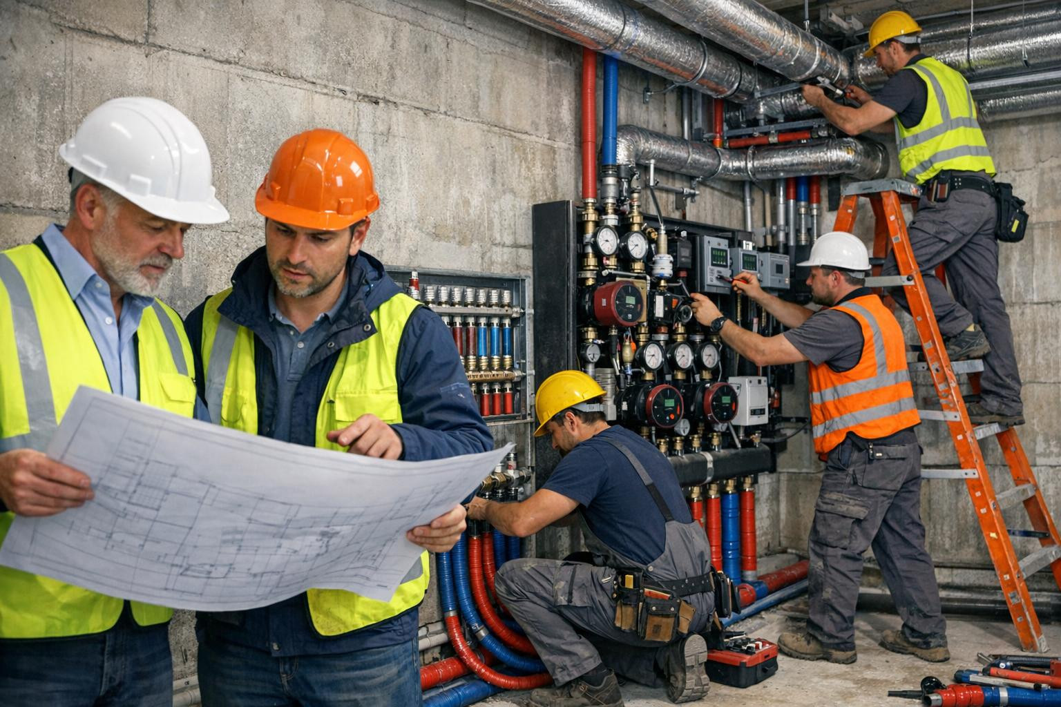 Complete heating and pipe connection from start to finish     Projection , construction and automation integration constitute a reliable heating infrastructure 