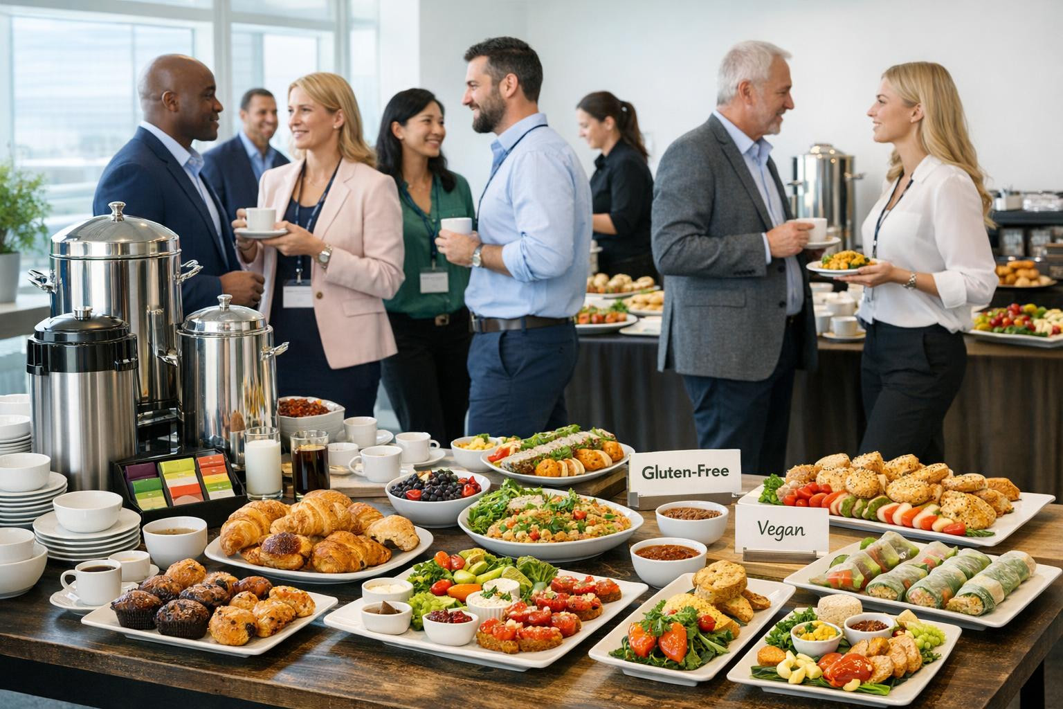 Conference catering  creates the rhythm required for the event: delicious coffee breaks, organised training meals and special menus that meet all the nutritiona