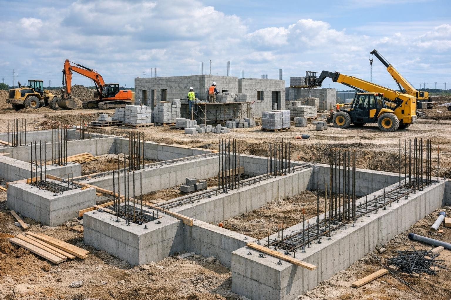 The construction works of non-living buildings   focus on reliable and long-lived solutions: from accurately performed  foundation works   to complete construct