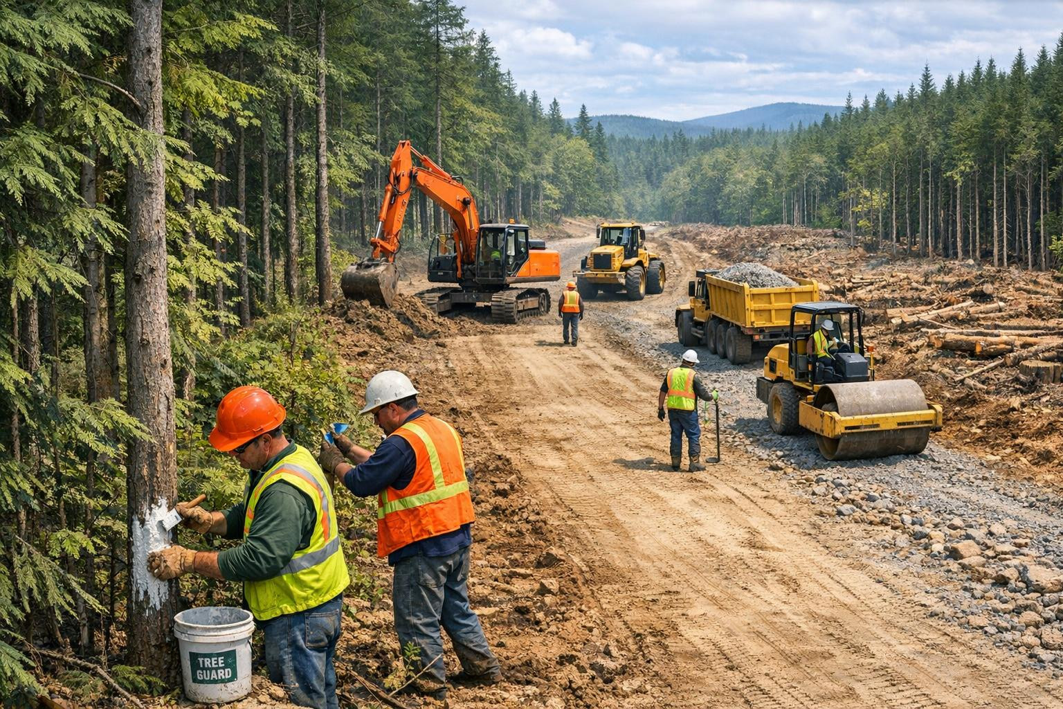 Strong base for forest management and risk management    < Meteroad construction and maintenance  with   forest fire prevention ,   wood marking and inventor
