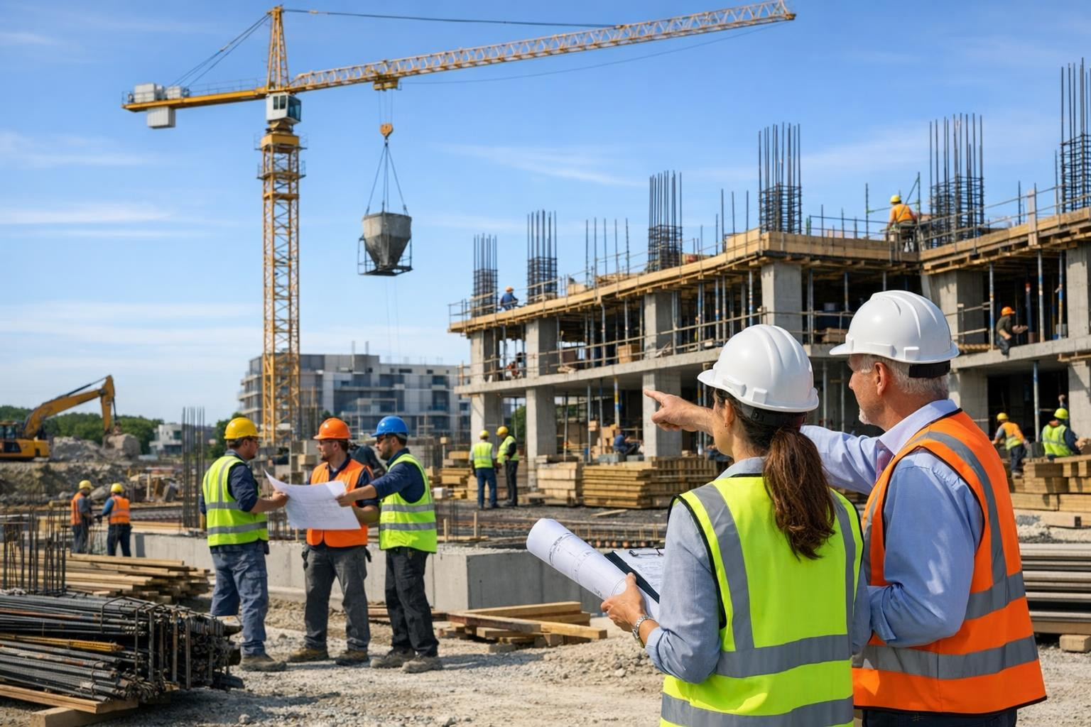 Main construction work, which takes work over line   < Main construction work  offers comprehensive object management from planning to transfer, ensuring cle