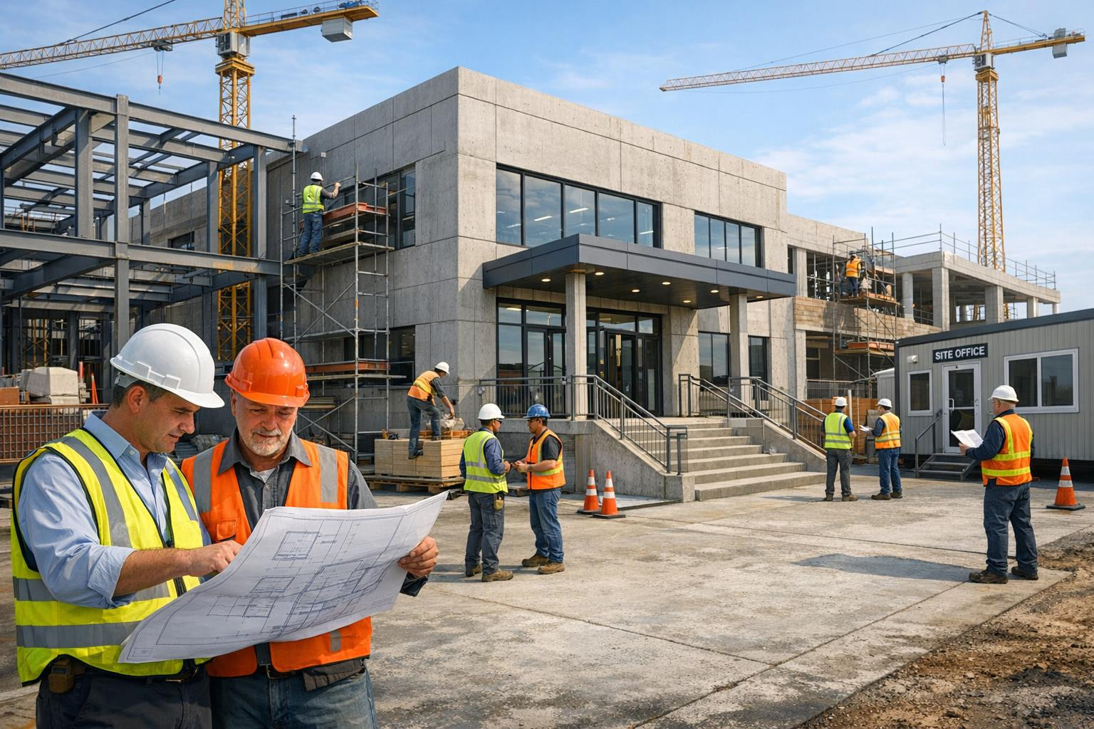 Business building   combines practicality, security and cost-effectiveness to ensure the long-term value of work and public spaces. Specialised solutions includ