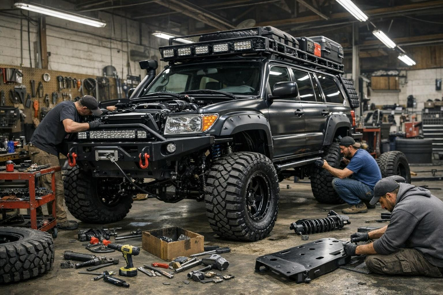 Robustic SUV construction - shaped by use    We offer full solutions that combine engineering skills and practicality: from configurations for world-wide advent