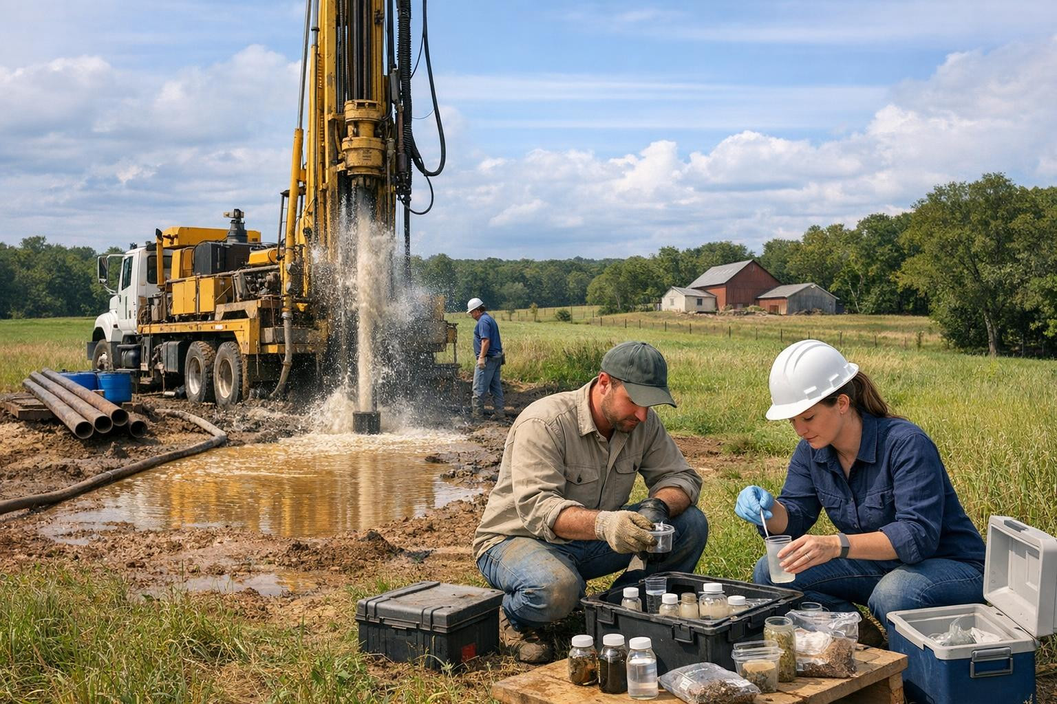 The establishment of wells  ensures a clean and reliable  drinking water   solution for both private and commercial and agricultural holdings. The service range