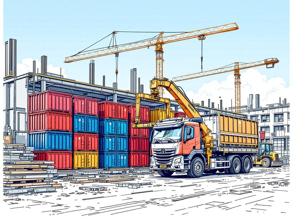 Modern machinery park  brings full logistics from the site: construction transport, lifting services and container solutions that reduce coordination and keep t