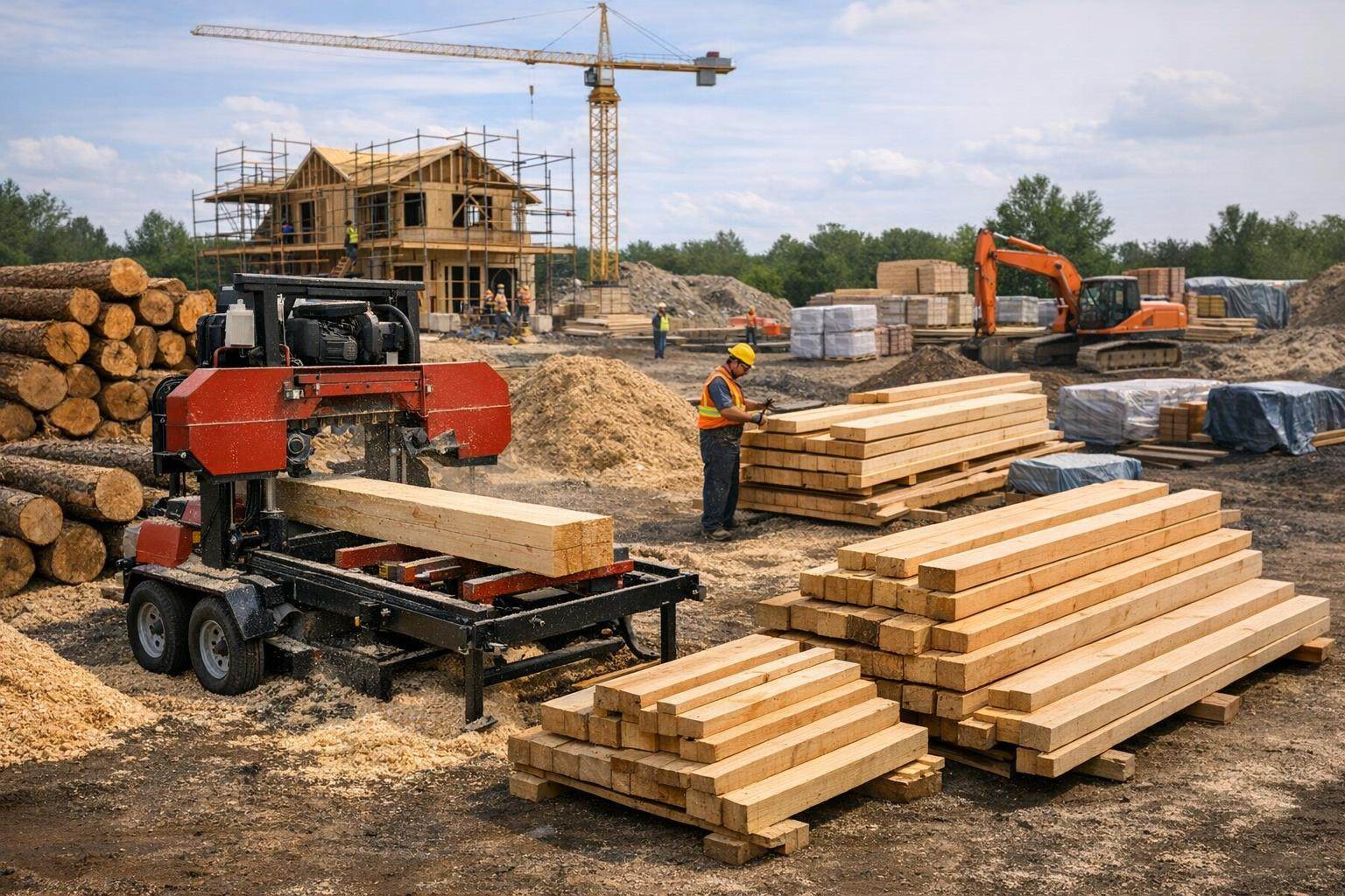 Precisely cut construction wood shortens working hours and reduces ...