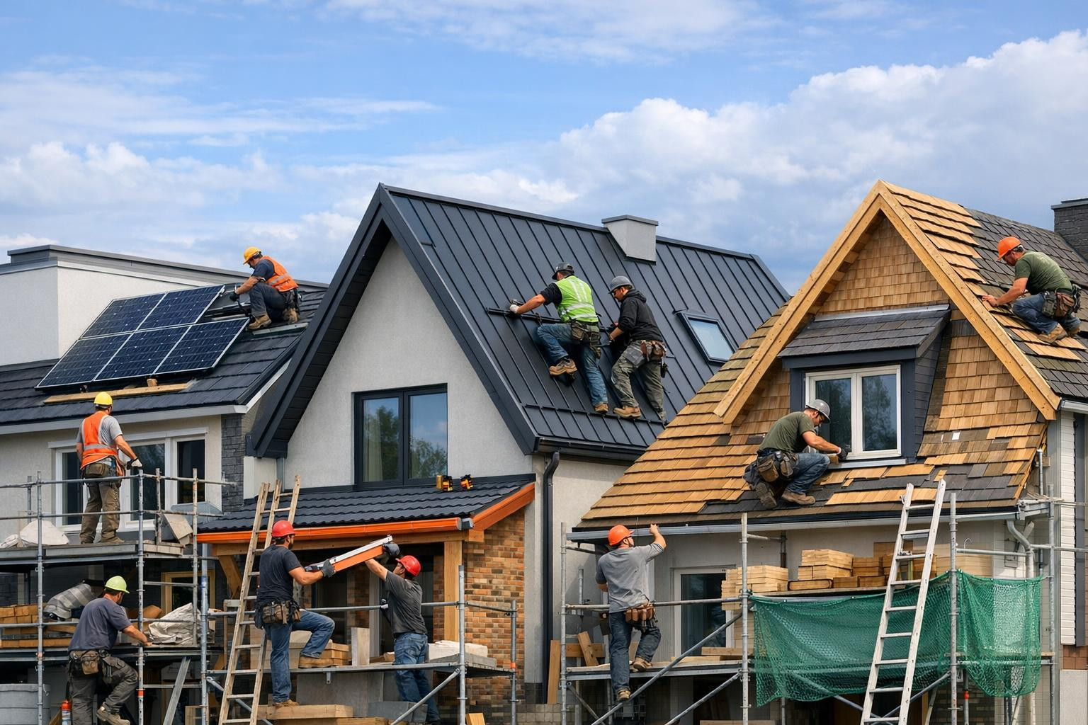 Complete roof and facade solution  combines durable materials, experienced master's team and clear working arrangements to provide roof and facade works that la