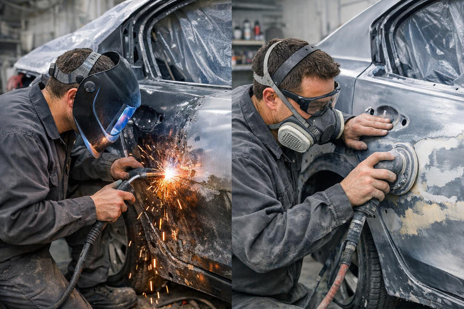 What does body repair offer?    Body repair  restores the structure and appearance of the vehicle after damage or collision, ensuring safety and aesthetic resul