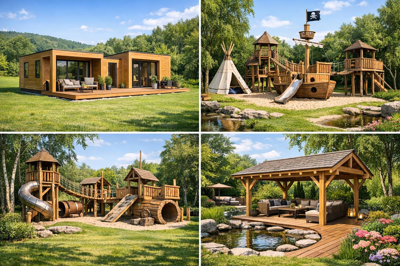 Complete wood solutions  connect cross glued wood, manufacturing pre-preparation and customizable design to provide a fast, safe and beautiful environment for i