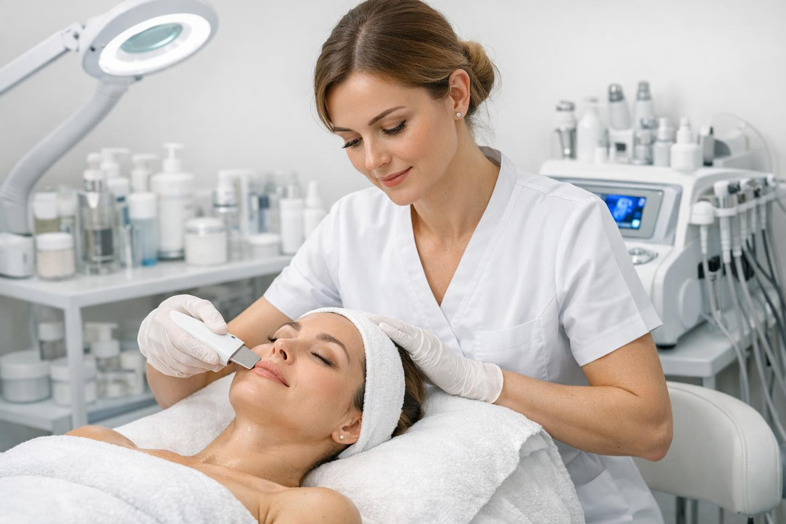 Adapted care, visible results   Salong procedures  are based on accurate  skin analysis  and Académie methods to provide individual care to each client. The ser