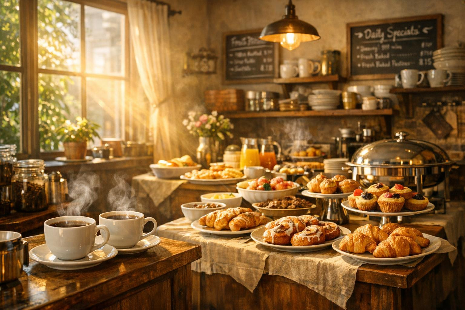 Enjoy a quick café break and a rich lunch every day The delicious ...