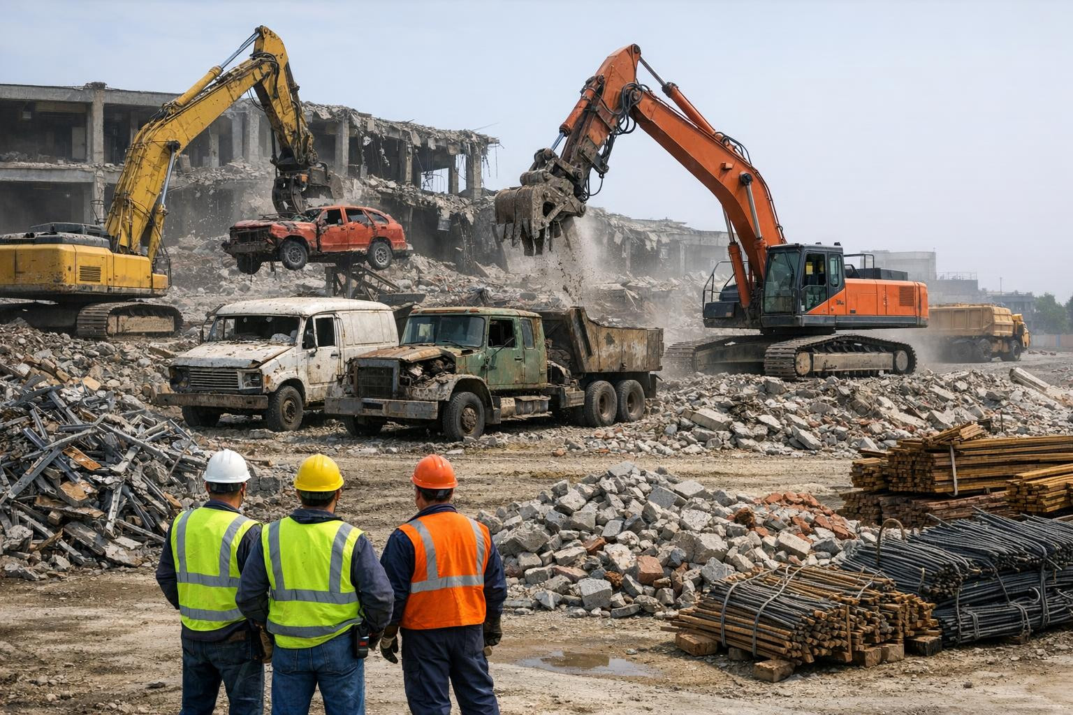 Effective demolition works with protected safety and environment   < Full service from demolition works  connects the modern technology park, experienced tea