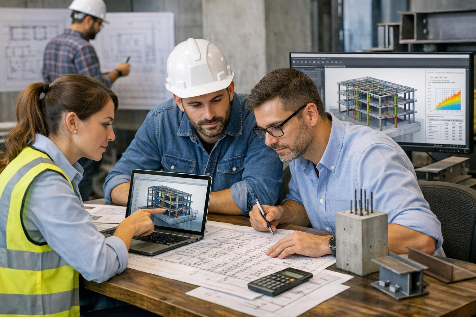 The calculation of structures  ensures the safety, durability and optimal use of the materials of buildings and technical systems. The service combines detailed