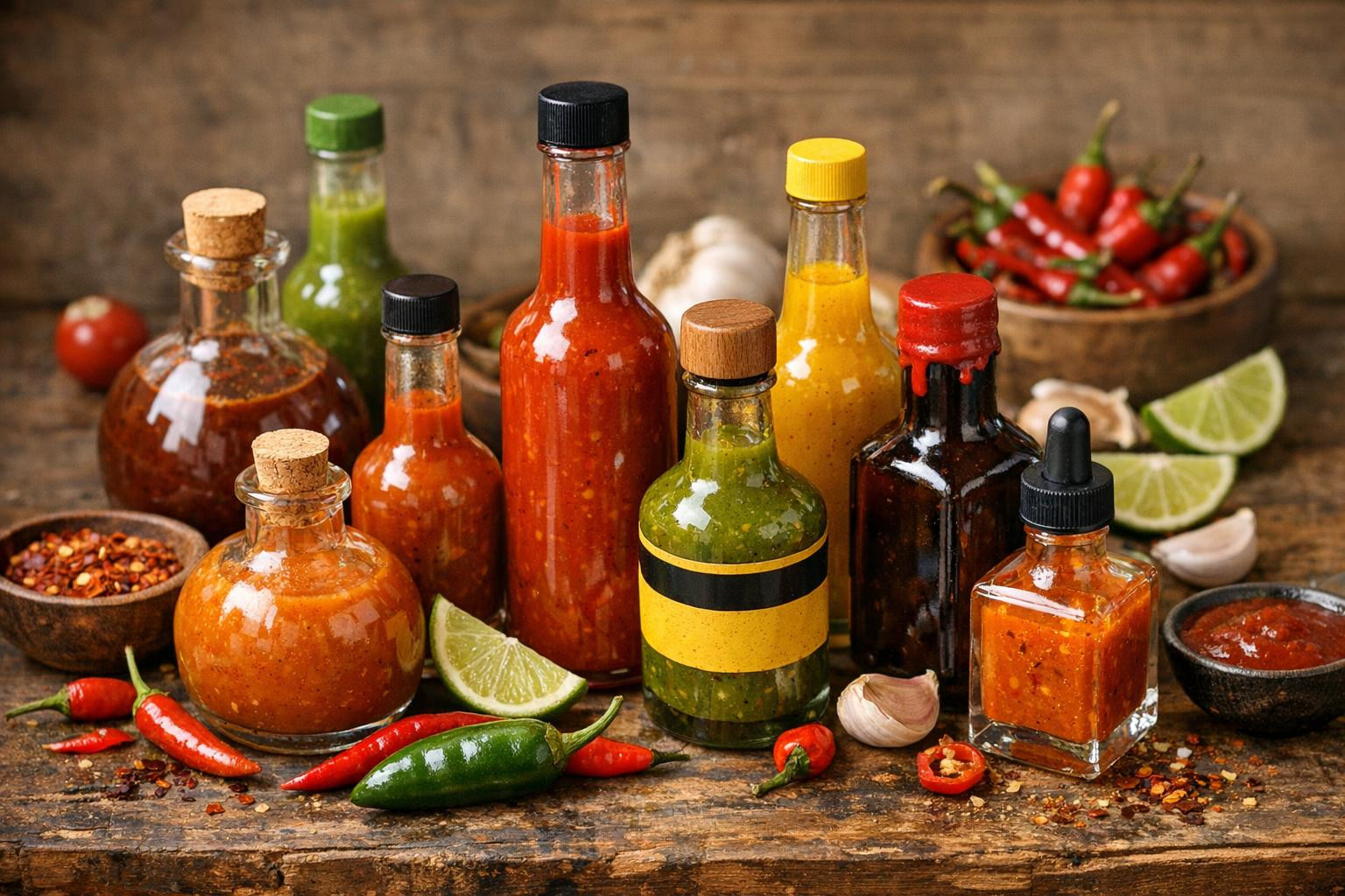 Spicy sauces  bring the most exciting flavors of the world\'s cuisine to your table - from cool milk sauce to the outstanding hot chilli. Each bottle has been c