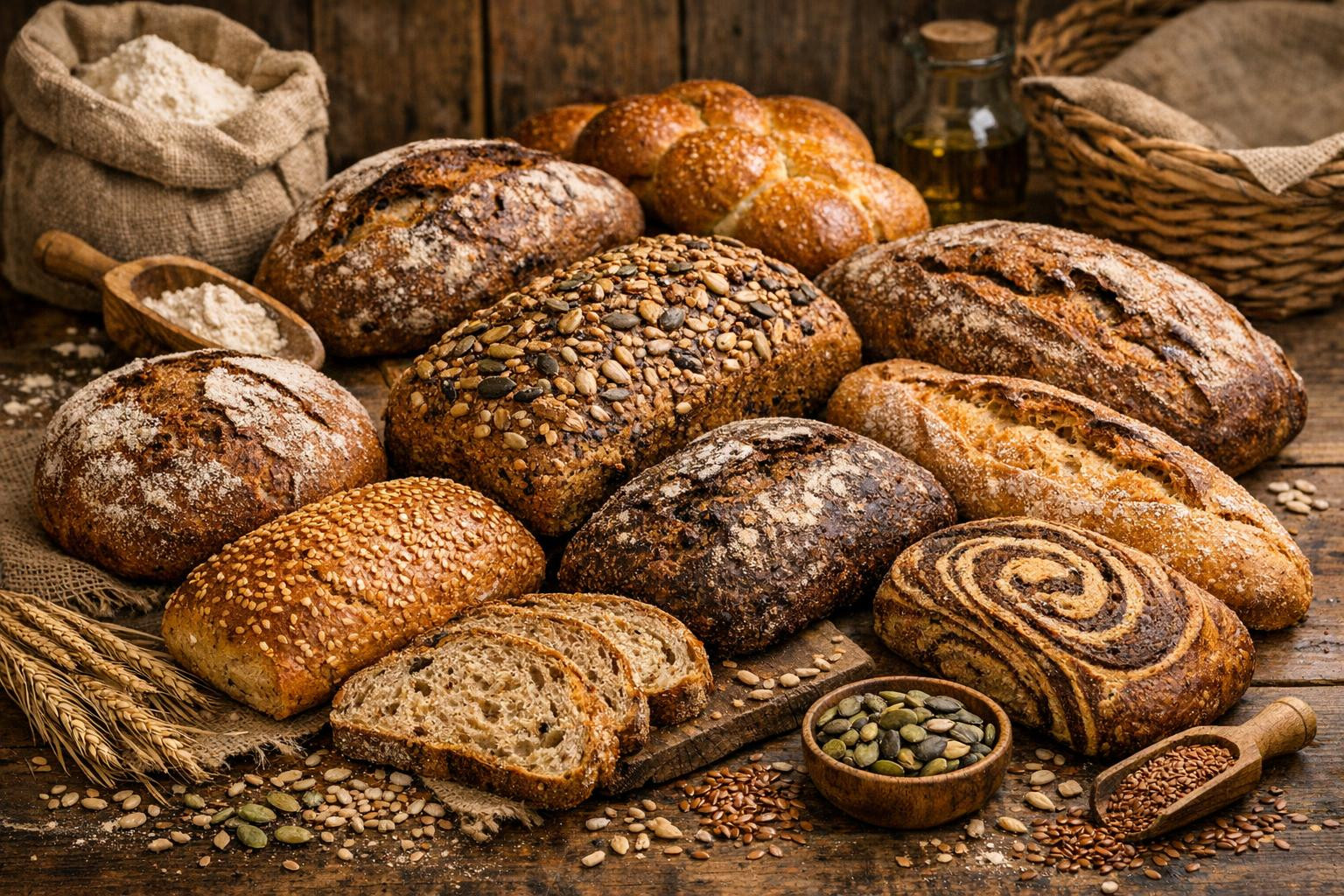 Home bread brings tradition, taste and texture differences and carefully selected ingredients to the table. Rye bread, seasonal fruit bread, sugar-free bread an