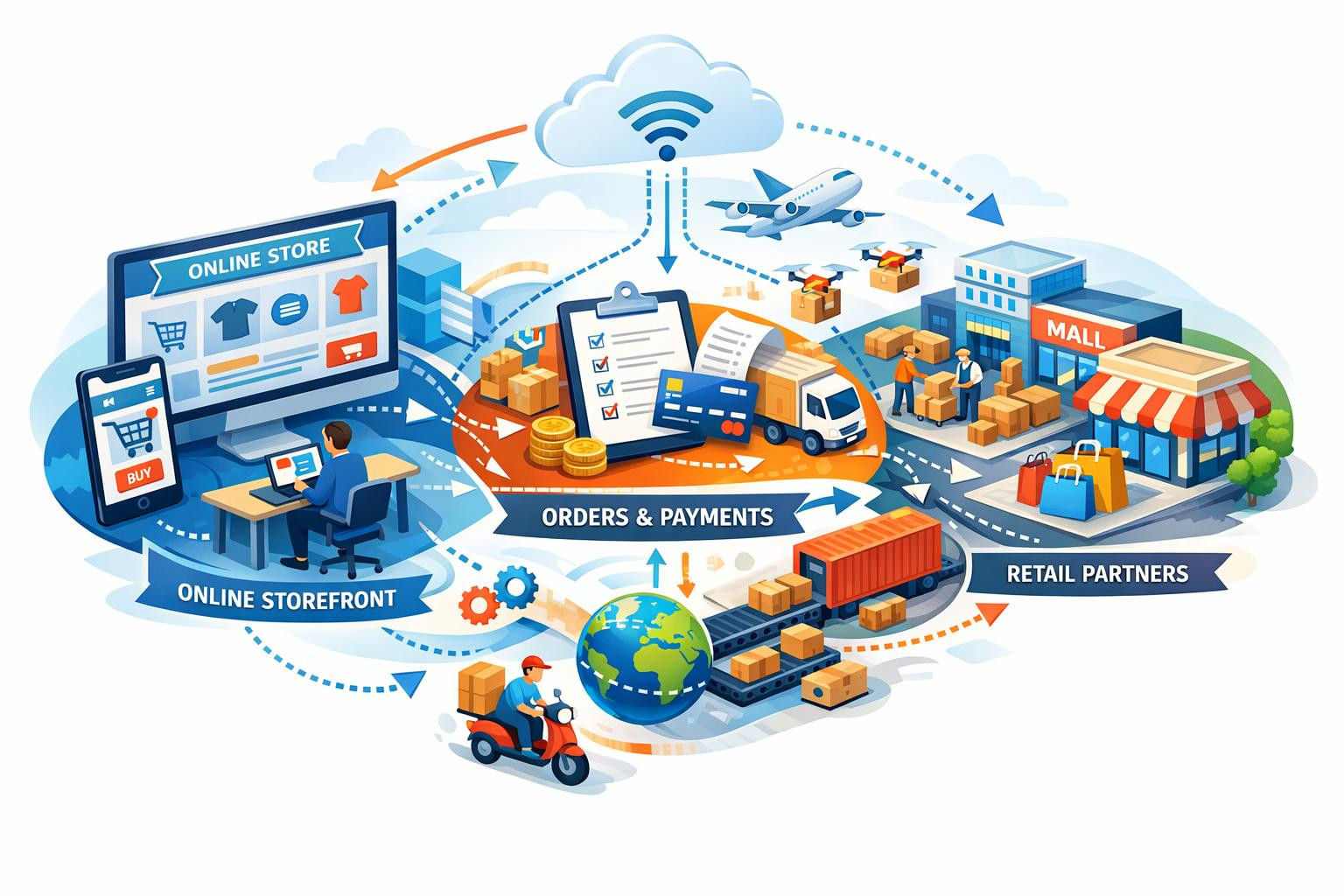 Overview    Full solution in e-commerce  combining the creation of online shops, e-shop management, e-shop order processing and sales and marketing mediation - 