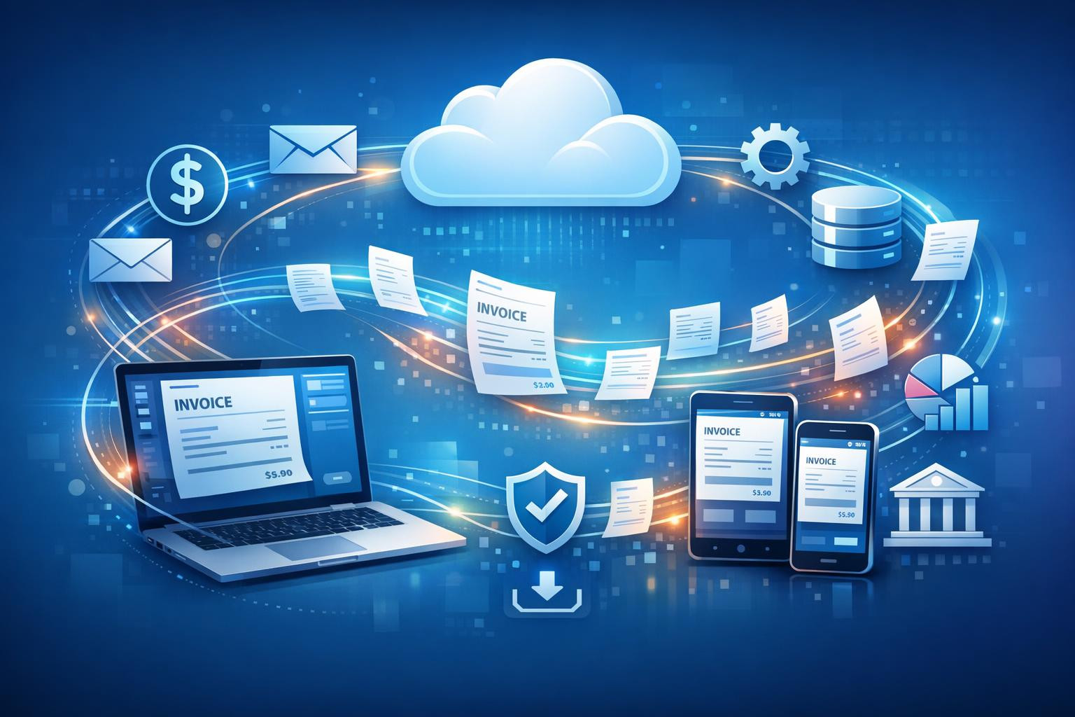 E-invoicing solutions  digitise the invoicing process from sending e-invoices to automatically processing them so that the money circulation can work faster and