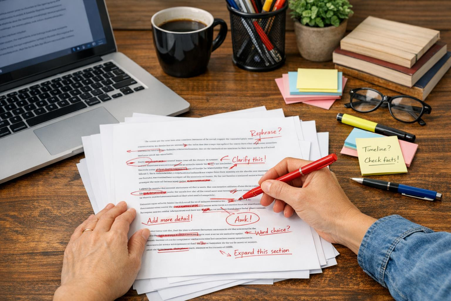 Implementation and correction  ensures clarity, sound language use and professional style of the text - regardless of whether an article, marketing material, fi