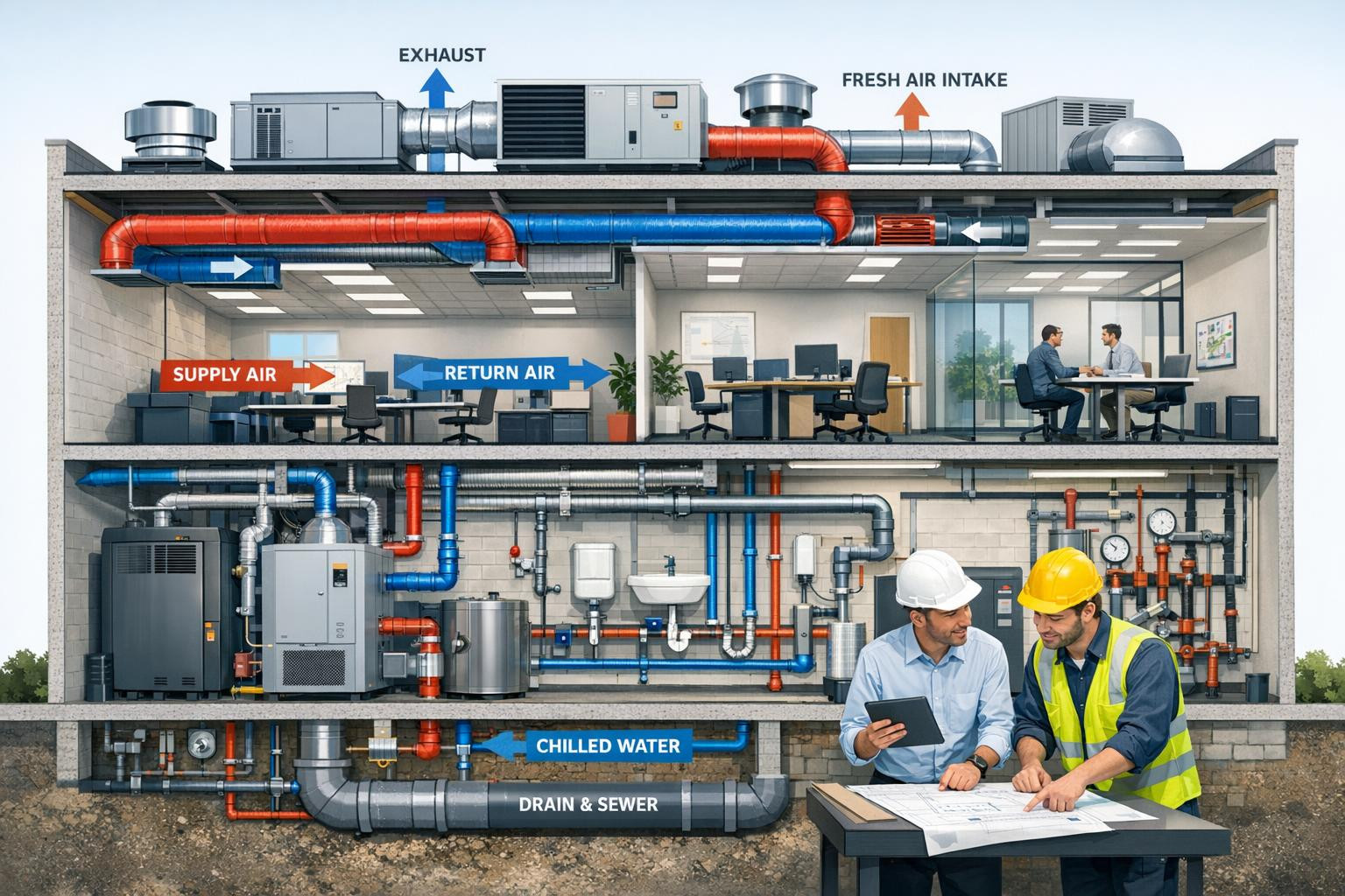 A comprehensive technology solution   ensures stable, cost-effective and compatible operation of the buildings from detailed system projects to the installation