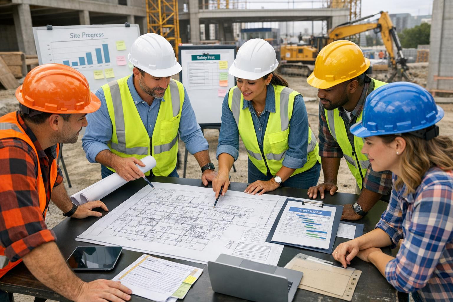 Effective project management from construction to completion    The management of construction projects   combines strategic planning, precise budgeting and pra