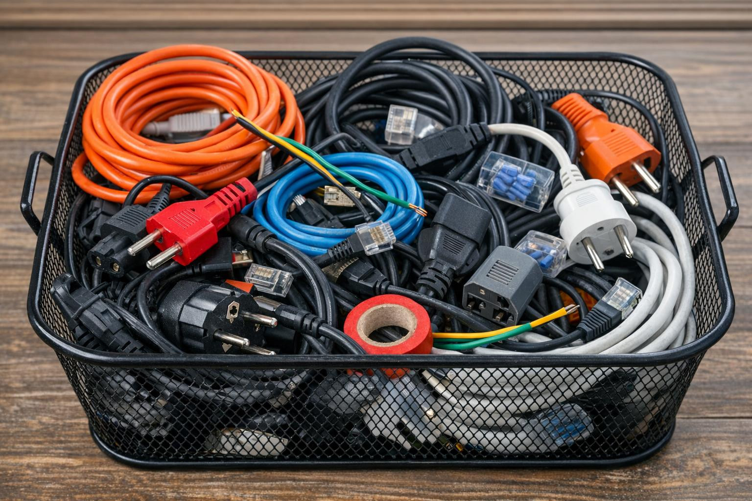 Lai selection of wires, plugs, connectors and vehicle pears that ...