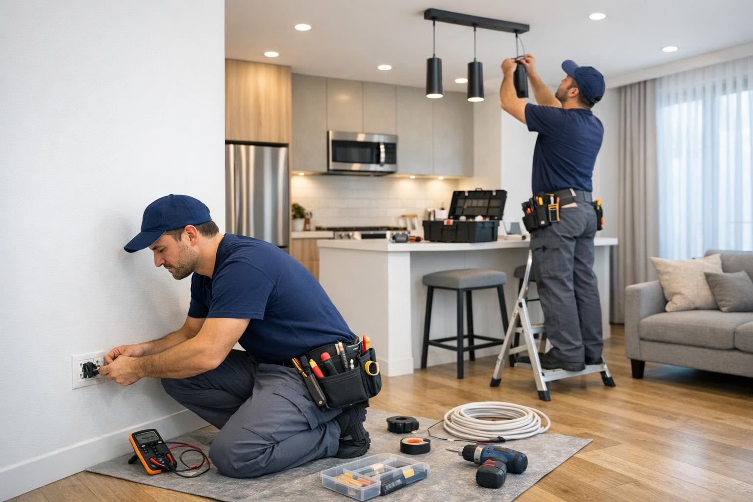 Electrical installation of the apartment providing security and ...