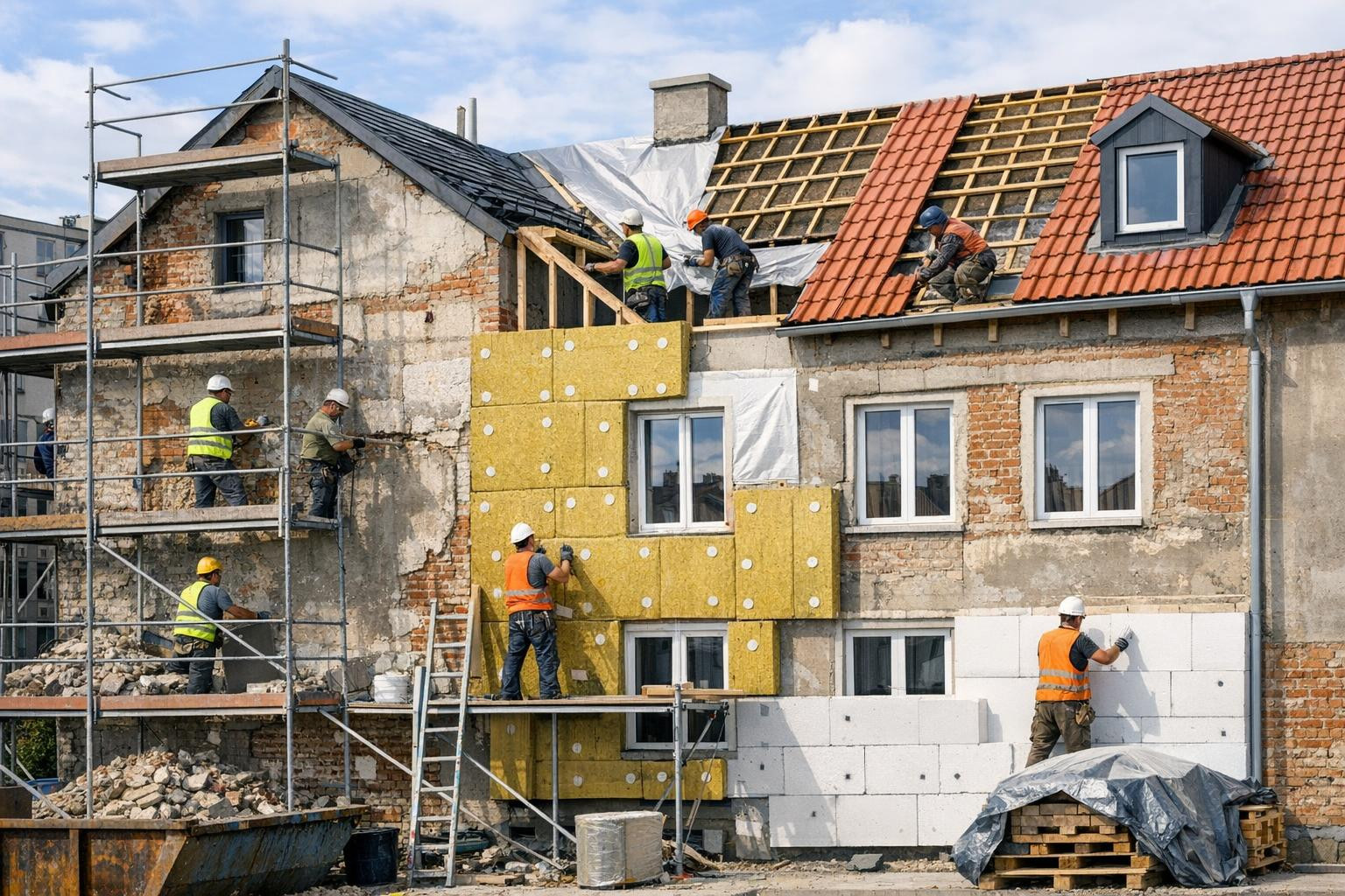 Foreign protection and aesthetics go hand in hand.</strong Professional exterior finishing and facade works, together with roof works and insulation and soun