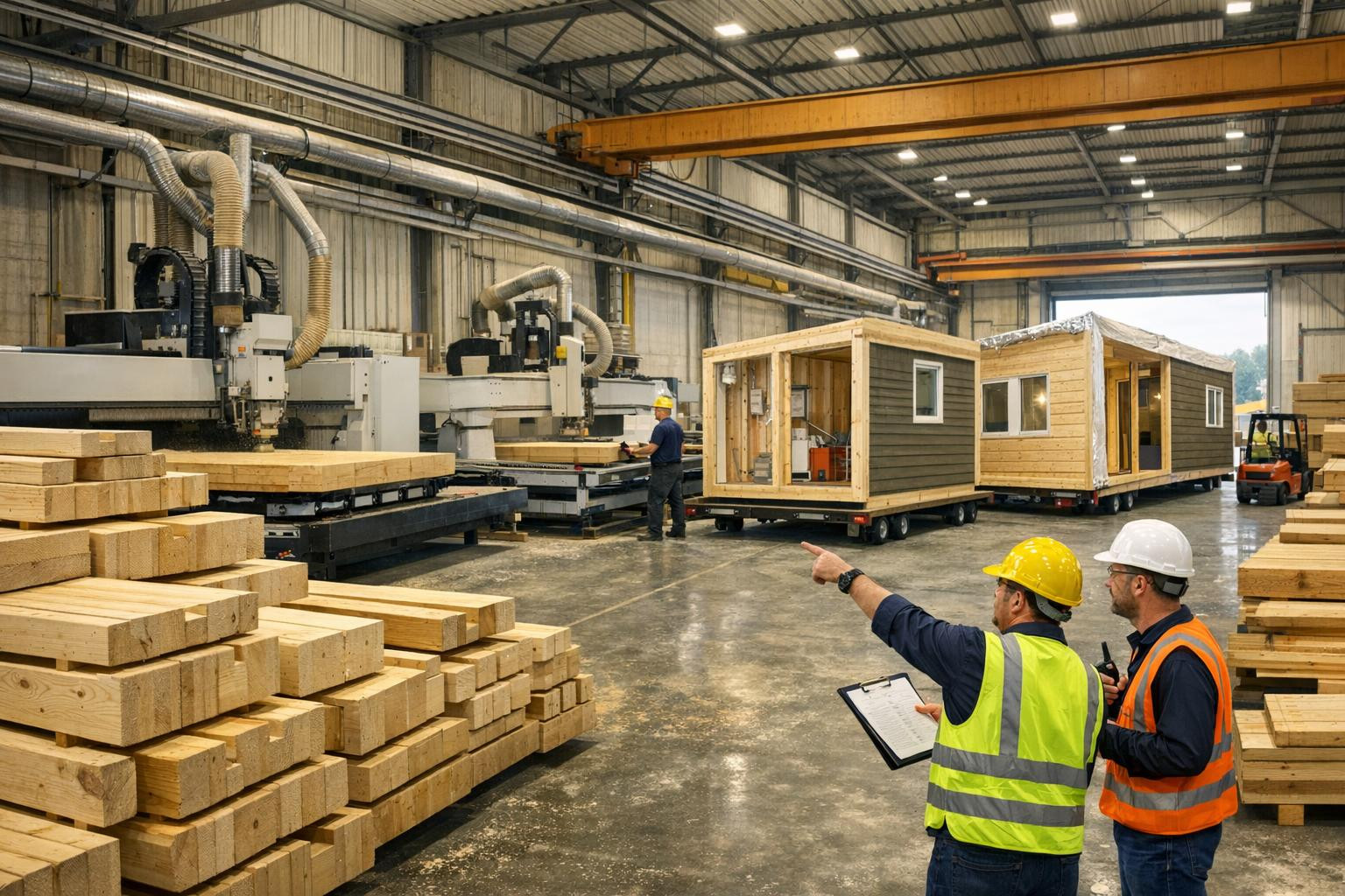 What are engineering wood solutions?    Interior wood solutions  combine top-quality production, precision CNC processing and pre-prepared house modules to deli