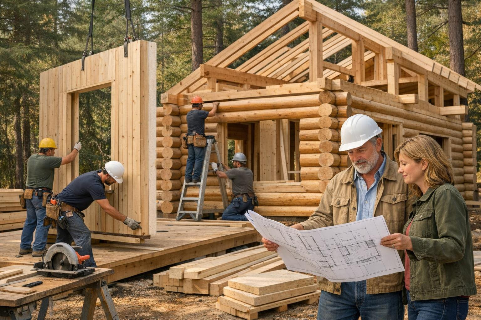 We are a company with experience in construction and woodwork that focuses on architectural full-time wooden buildings. Wood is important to us as a natural and