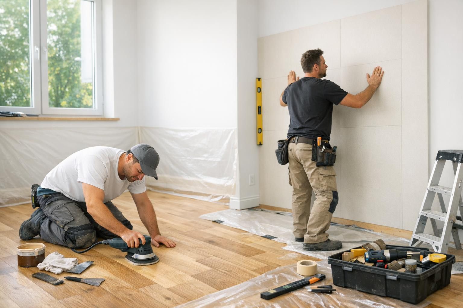 We are working on the finishing of floors and walls, trying to make each room durable and visually treated. We work from the preparation of the substrate to the