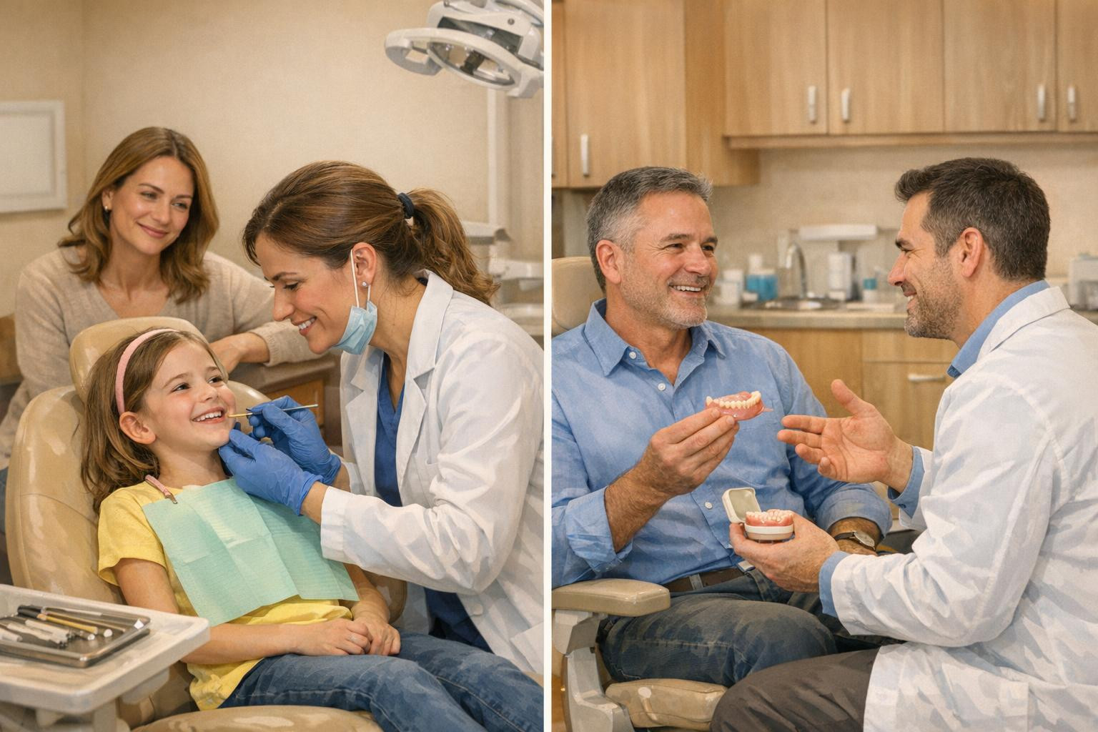 Our goal is to maintain the health and confidence of the whole family's mouth by providing caring and easy-to-access assistance at every stage of life.  Many fa