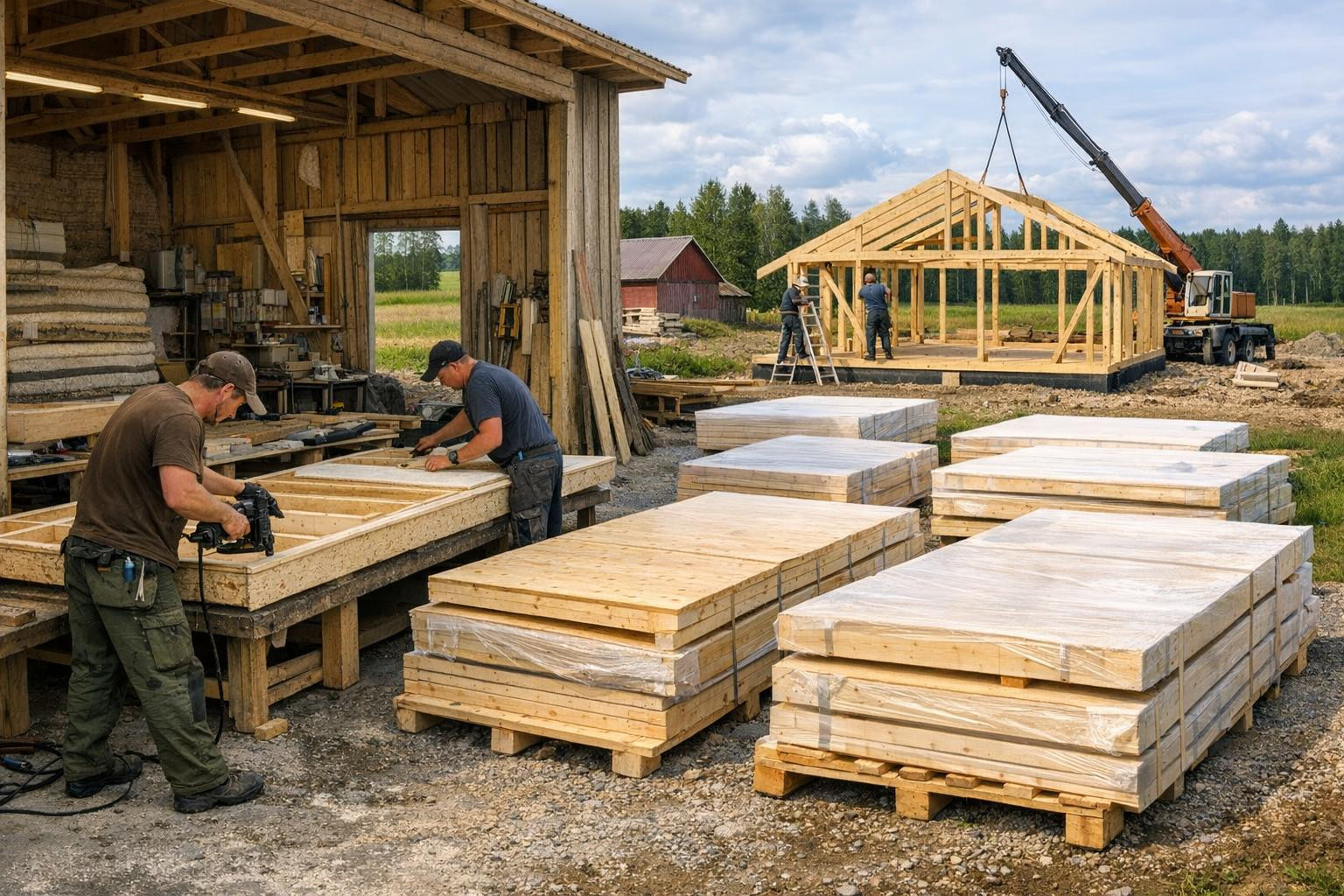 We are a owner-changed construction and production company registered in Tartu County, which focuses on pre-fabricated wooden elements and building construction