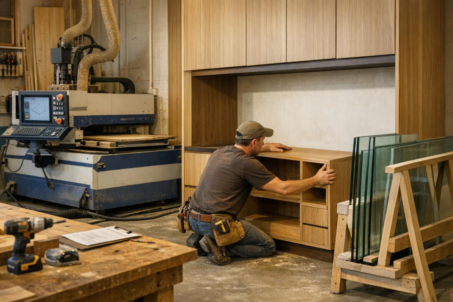 Meie töö põhineb käepärasel käsitööl ja praktilisel lähenemisel: valmistame eritellimusel puidust ja klaasist sisuelemente, mis aitavad ruumidel toimida ja inim