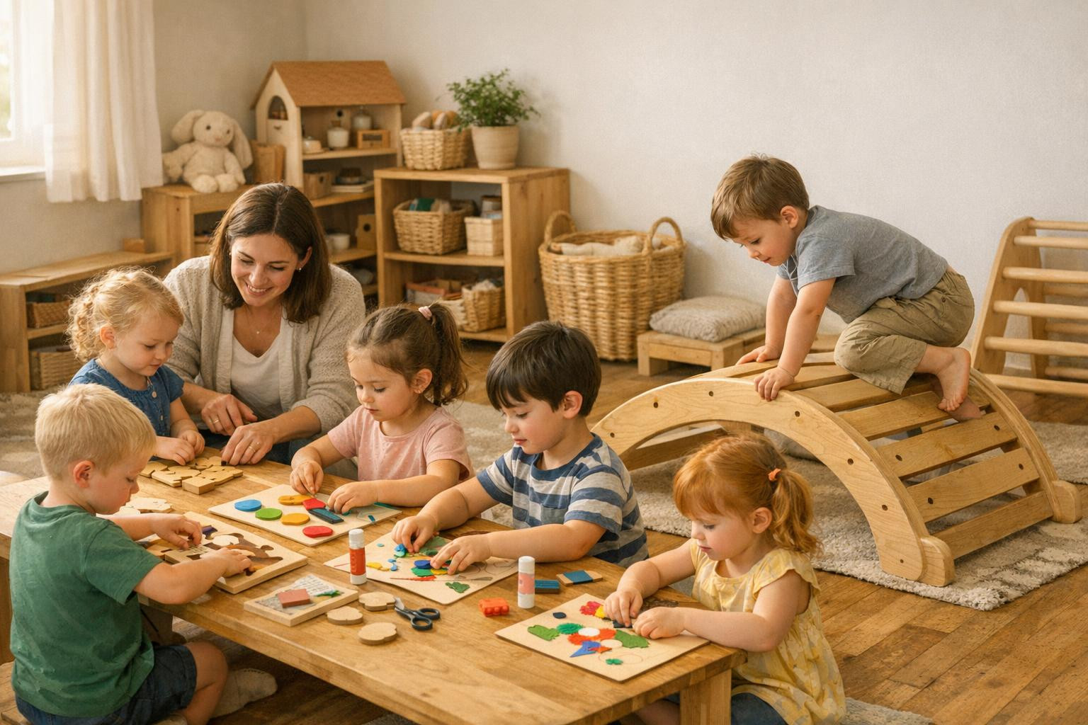 We believe that children learn best by hand action, movement and touching. Our approach gives priority to caring, creative and safe playing environments, where 