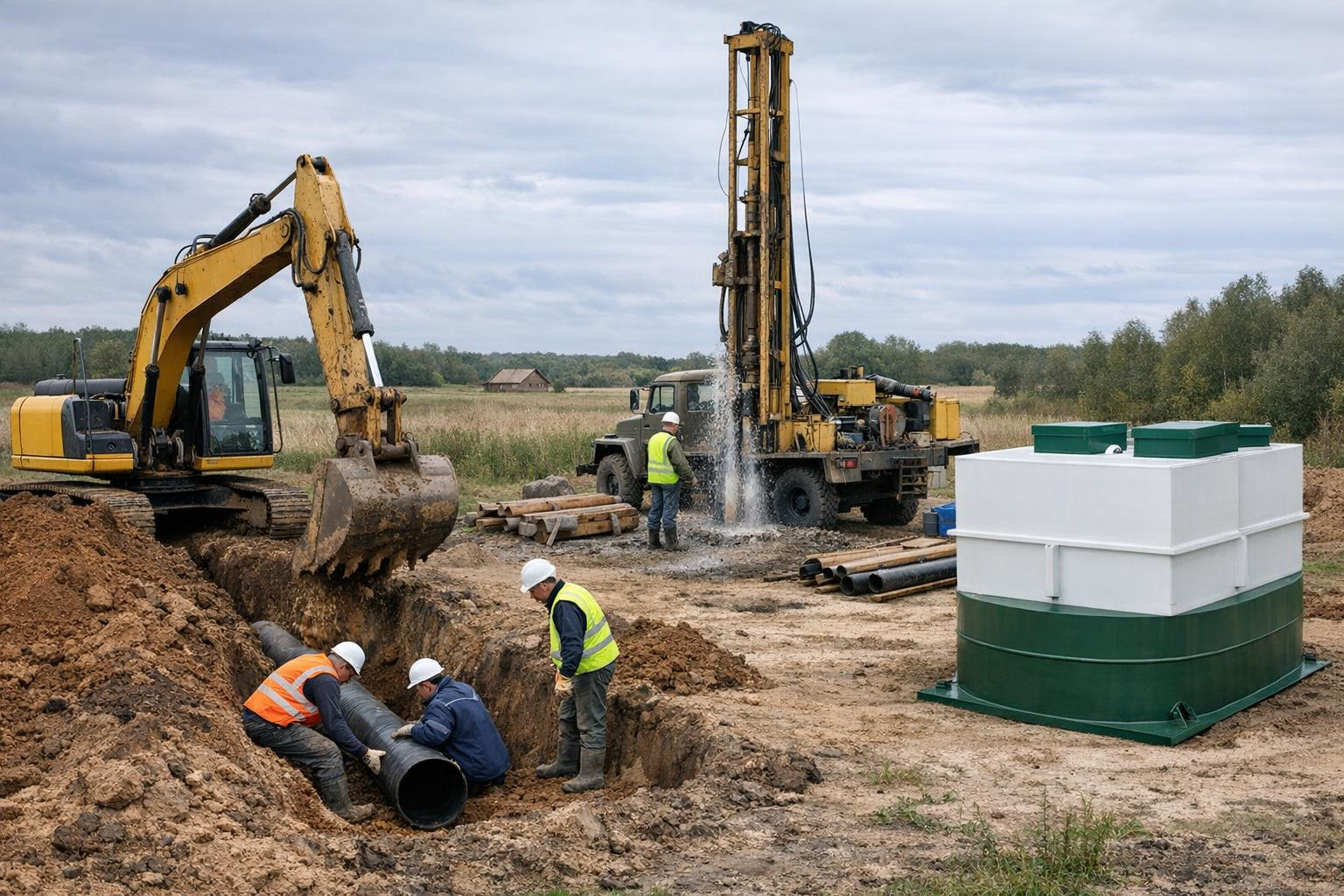 Meie ettevõte keskendub praktilistele ja usaldusväärsetele vee- ning kanalisatsioonilahendustele ning maapinna ettevalmistusele, pakkudes toetust nii eraisikute