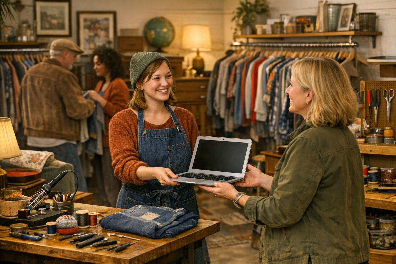 We are a retailer who focuses on goods in the second round. Our goal is to give the objects a new life and to support more sustainable and meaningful consumptio
