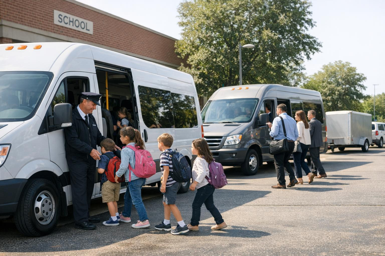 Our goal is to provide safe and reliable transport of people and flexible rental of vehicles and trailers for schools, businesses and private groups. We work wi