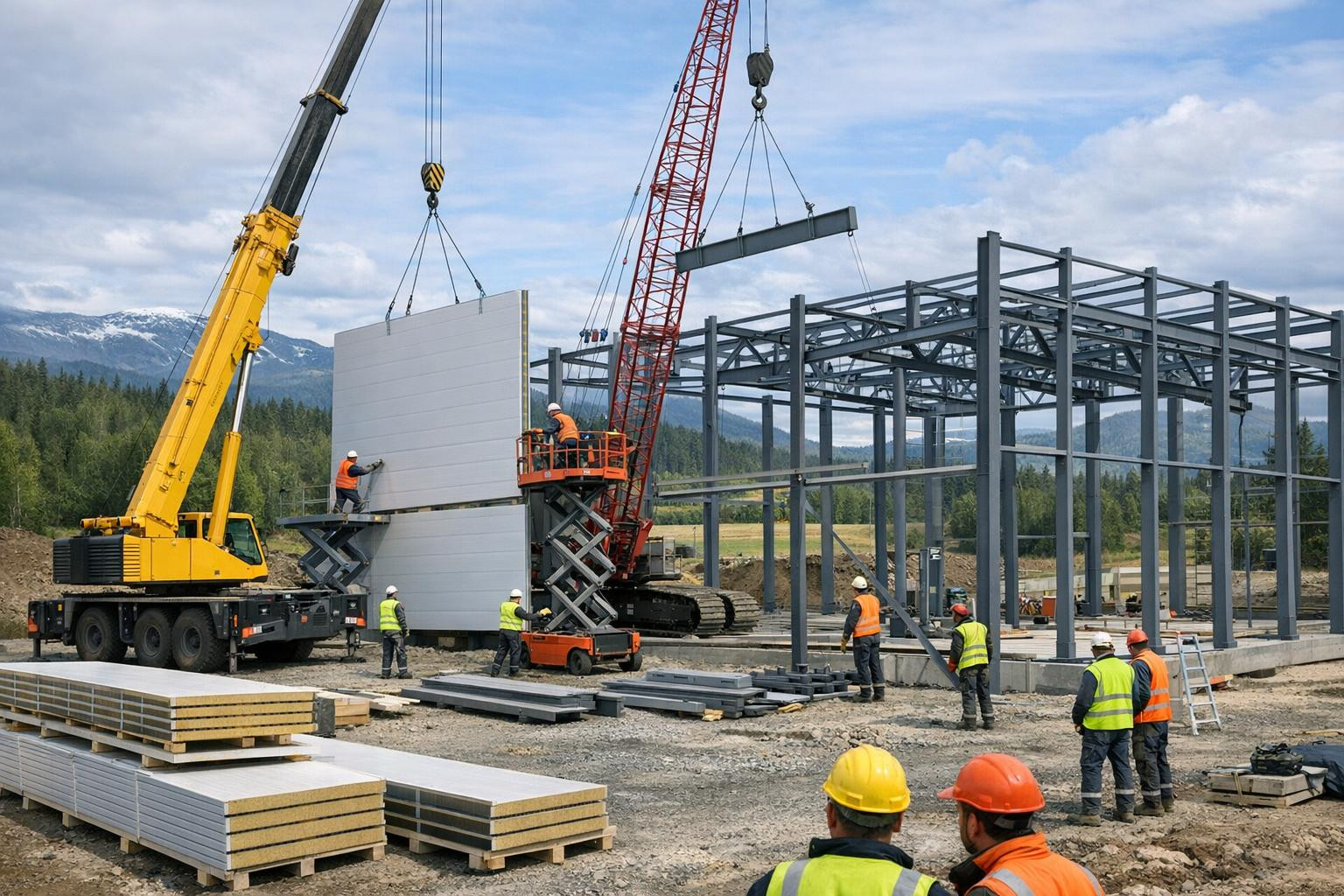 Our company offers assembly and installation works for industrial, warehouse, agricultural and public buildings. The focus of the work is a practical, professio