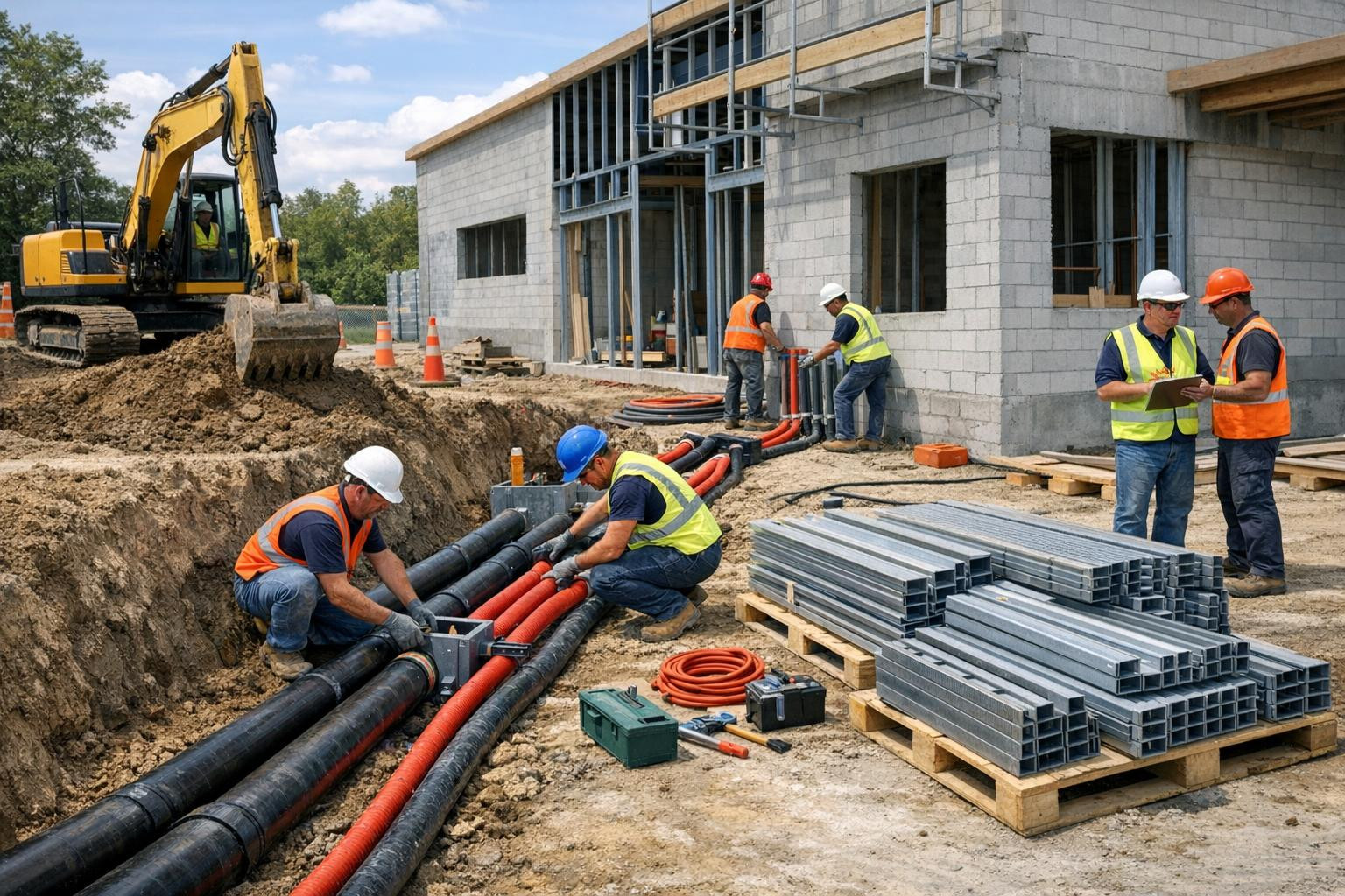 We believe that the smooth operation of construction and technical systems begins with one responsible partner. Our job is to combine ground preparation, instal